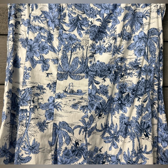 NWOT Joie White Blue Hawaiian Print Cap Sleeve Fit & Flare Midi Dress Sz 4 - Picture 4 of 14